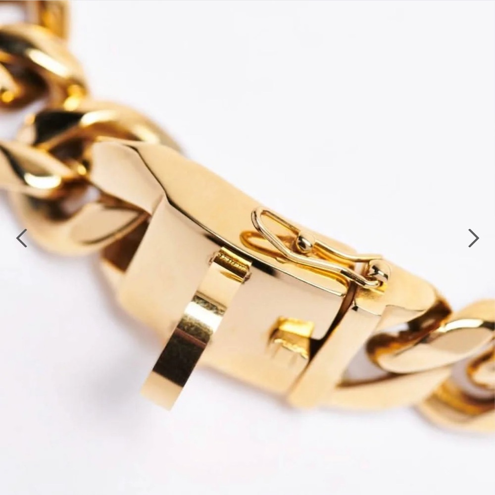Spark Paws Cuban link gold chain necklace / dog collar NWOT - Picture 3 of 6